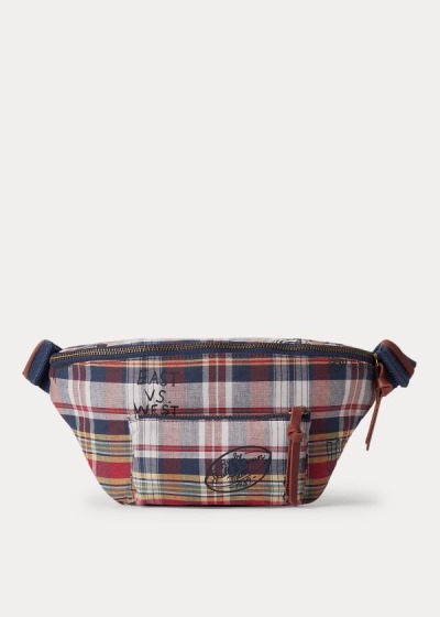 Bolsa Cinturon Polo Ralph Lauren Hombre Multicolor - Cotton Madras - NOUEA5840